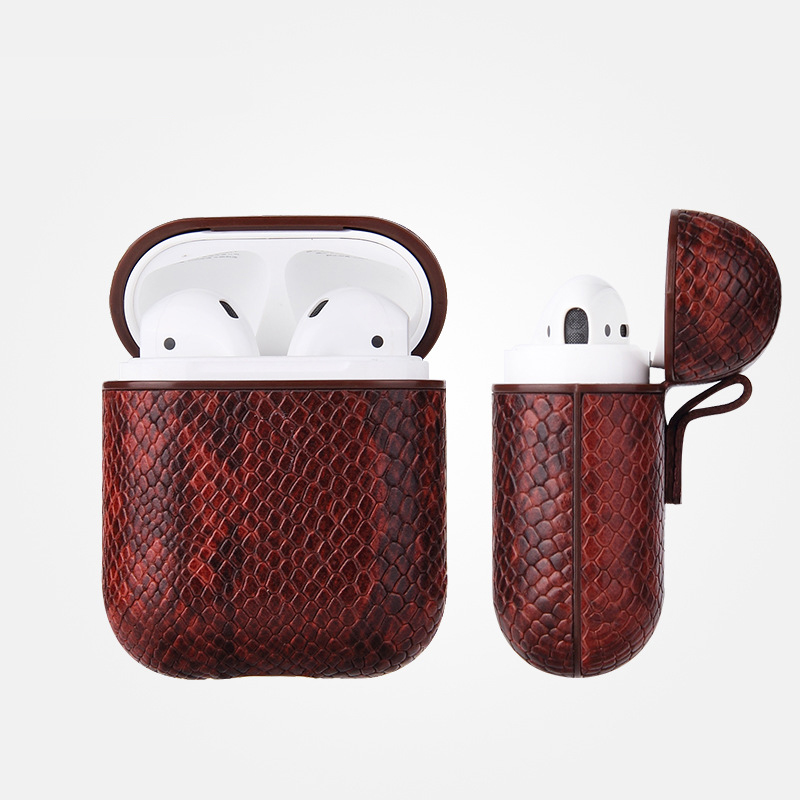 Luxury AirPods Case Leather Protective Cover Skin for Apple AirPod Charging Case brown