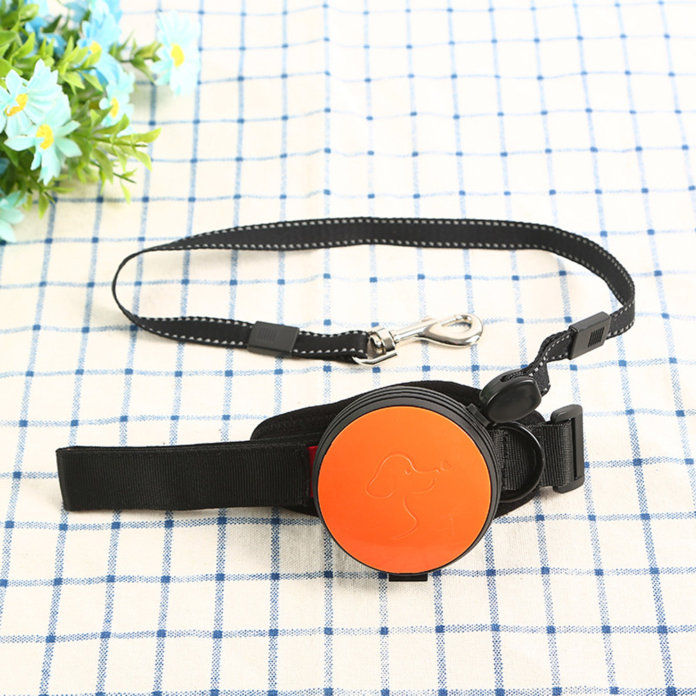Pet Leashes Hands-free Automatic Shrink Nylon Leash Pets Pull Dog Chains Traction Ropes orange_L