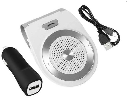 Wireless Bluetooth Car Kit  Speaker Speakerphone Hands-free Car Kit Support Bluetooth 4.1 Car Bluetooth Kit Hands Free Calls white