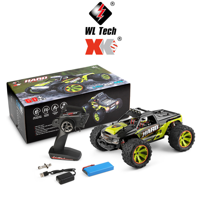 Wltoys 144002 50km/h 1:14 2.4ghz Racing Rc  Car 4wd Alloy Metal Drift Vehcles Remote Control Crawler Model Rtr Toys Kids Gifts Green