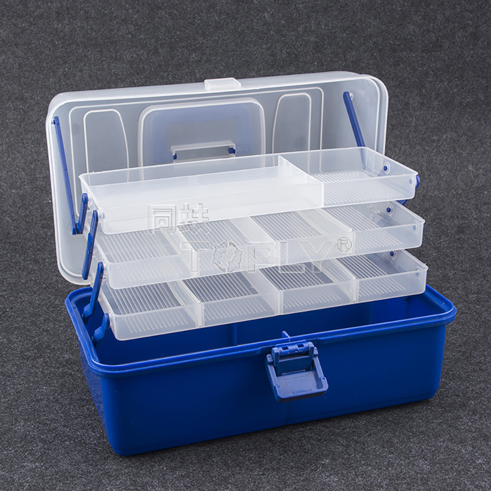 Wholesale 3 Layer 30*18*14CM Large Fishing Box Plastic 