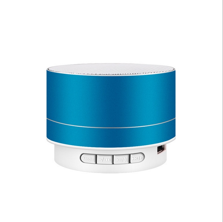 Wirelesss LED Glowing Bluetooth Receiver Hands-free Music Player Metal Bluetooth Speaker blue