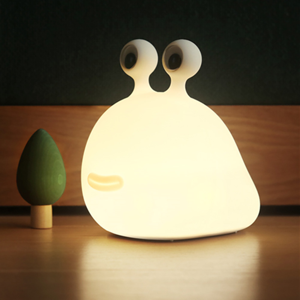 Cute Slug Night Light 3W Funny Nightlight Decor USB Charging Silicone Adjustable Brightness Lighting Decorations Timed Sleeping Light Gifts For Girls Boys Kids Room Decor White