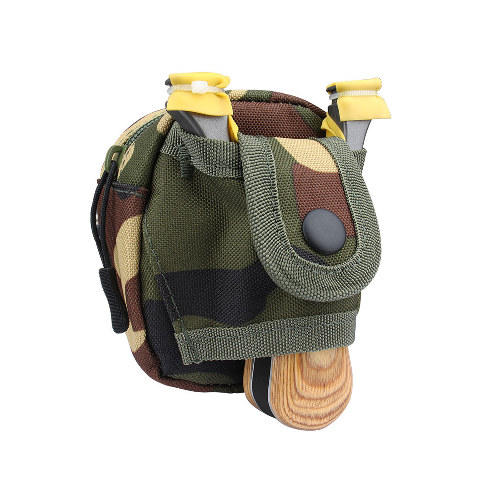 Slingshot Pouch Portable Steel Balls Storage Bag Utility Gadget Gear Pack Buckle Zipper Waist Bag For Camping Jungle camouflage