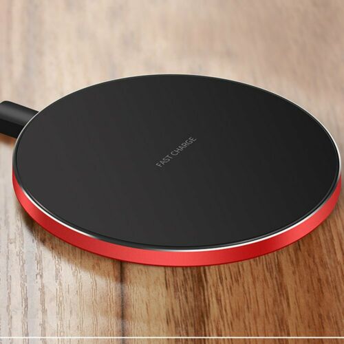 Luxury Qi Fast Wireless Charger for Samsung Galaxy S10 Plus S9 S8 S7 Note 9 8 red