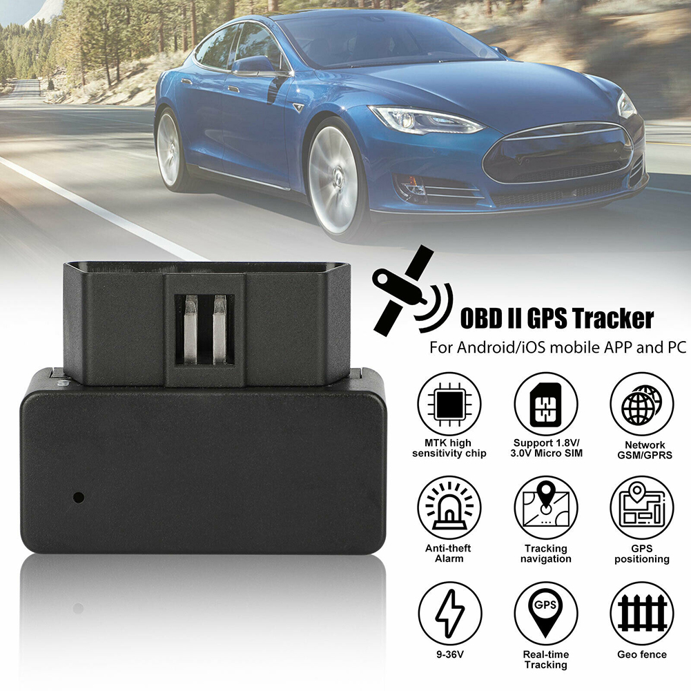 Obd Ii Gps Tracker Vibration Alarm Obd Interface Real Time Vehicle Tracking Device Gsm Gprs Car Truck Anti-theft Motorcycle Locator black