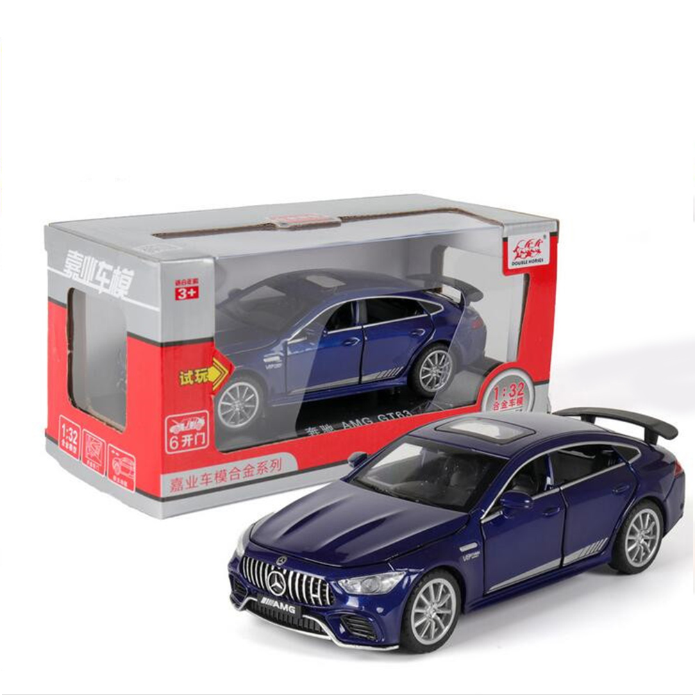 Simulation 1:32 AMG GT63S Children Toy Alloy Sports Car Model with Light Sound and Opening Door blue