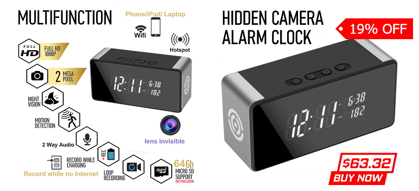 hidden cam clock