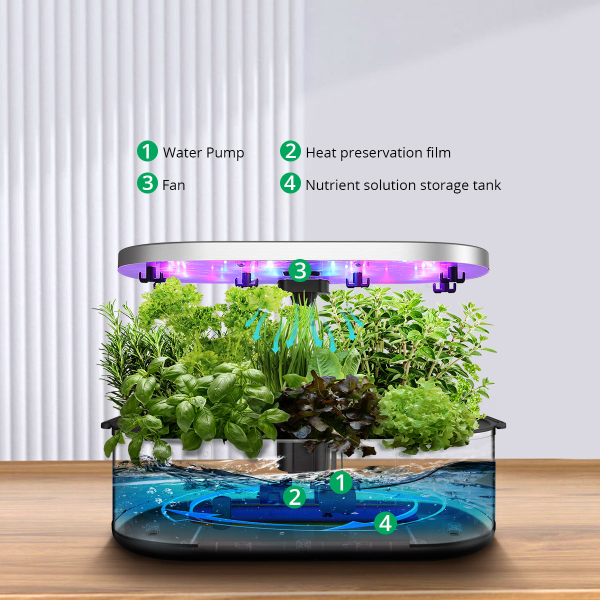 JustSmart 4-in-1 Automatic Hydroponic Growing System for Indoor Garden