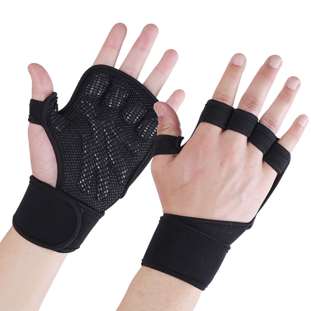 Sports Weight Lifting Workout Gloves With Wrist Wraps For Men Women Fitness Gloves For Gym Training Hand Support Weightlifting L