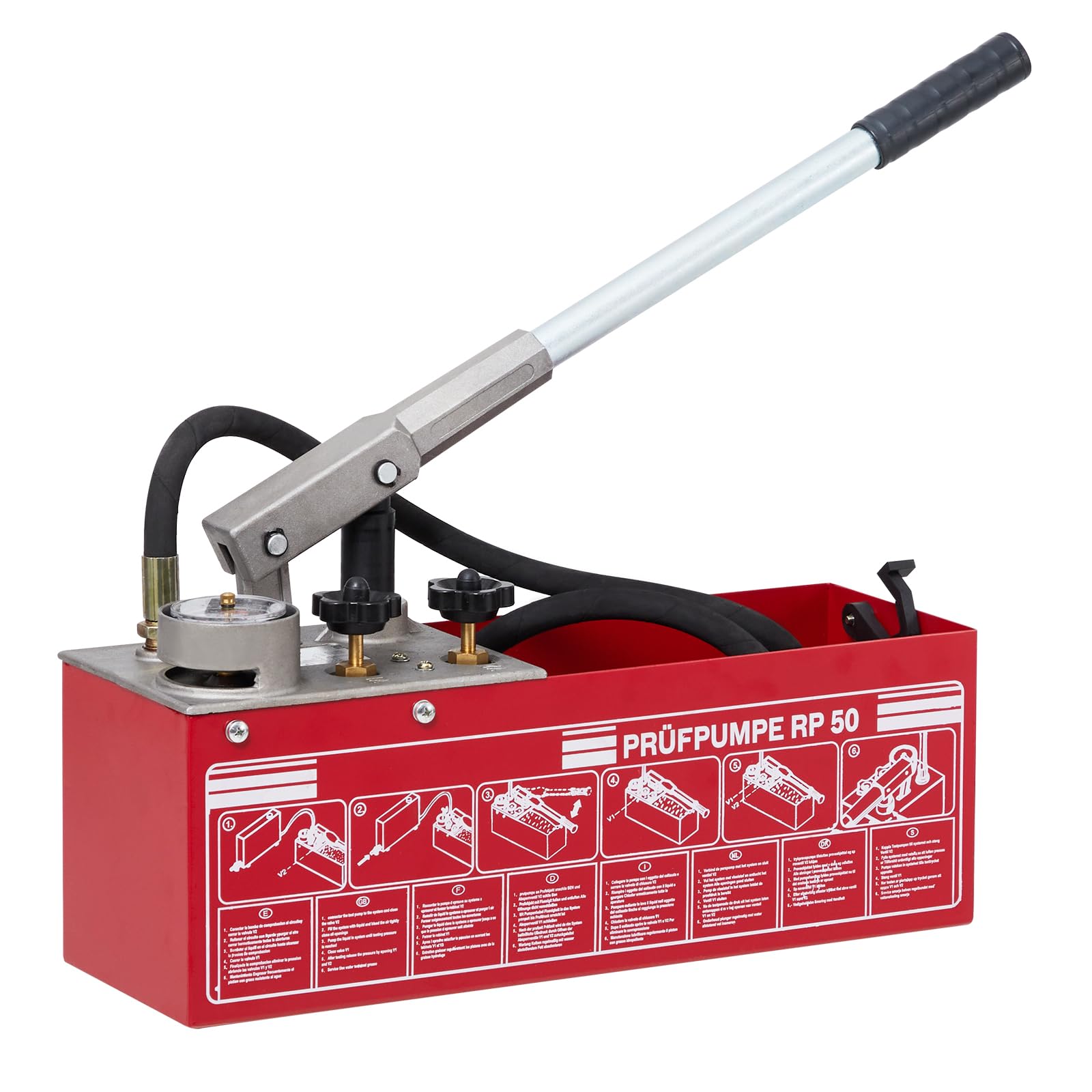 Instant Gratification US GARVEE Hydraulic Pressure Test Pump 60 Bar Hand Pressure Test Pump 860PSI 3 Gallon Tank