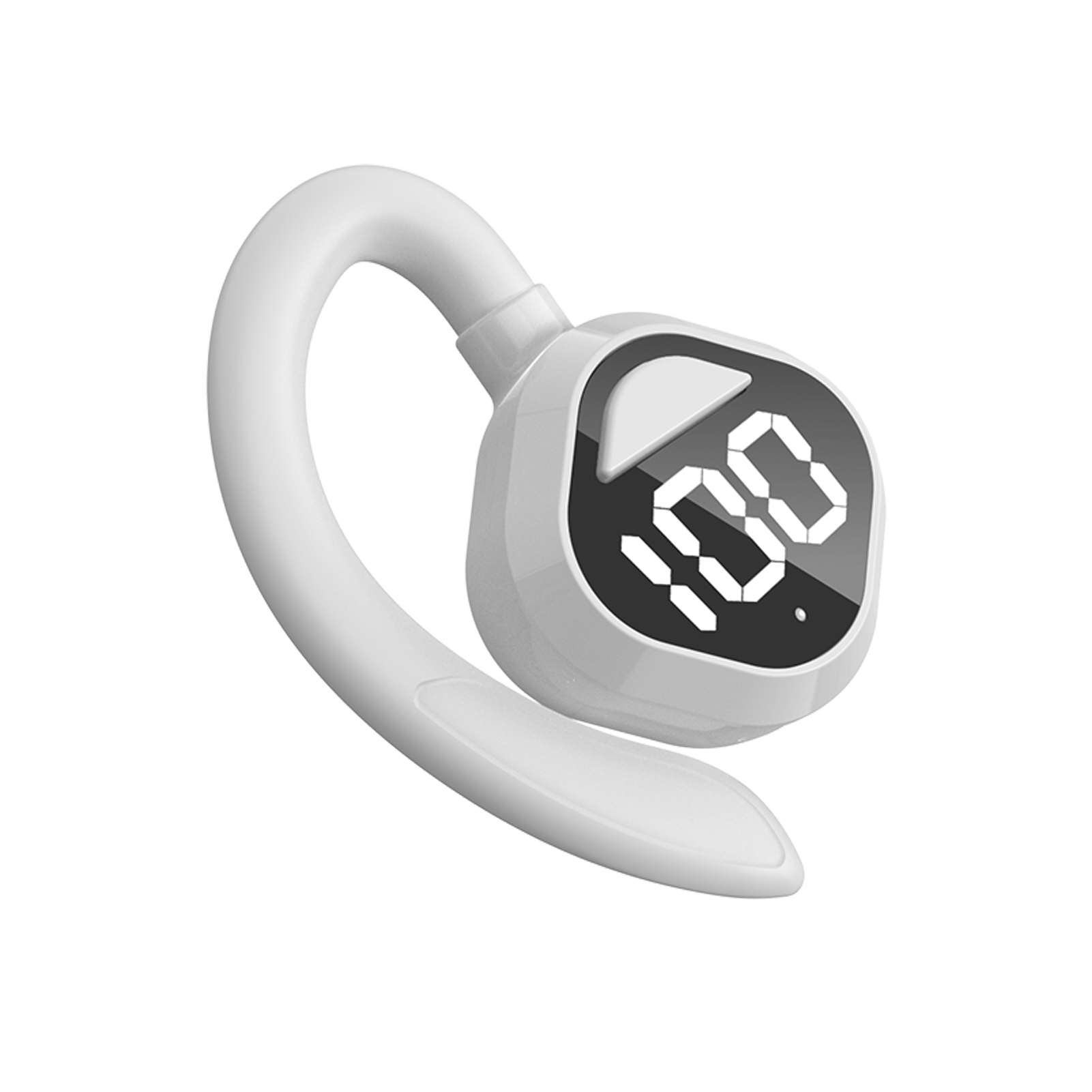 V58 Wireless Earbuds LED Power Display Headset HIFI Stereo Sound Earphones For Working Sports Gym Hiking Running white single ear