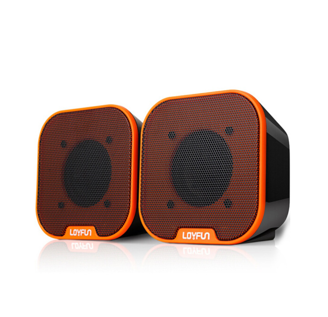 Portable Mini USB 2.0 Stereo Music Speakers for Desktop Computers Laptops Notebooks Home Theaters Orange