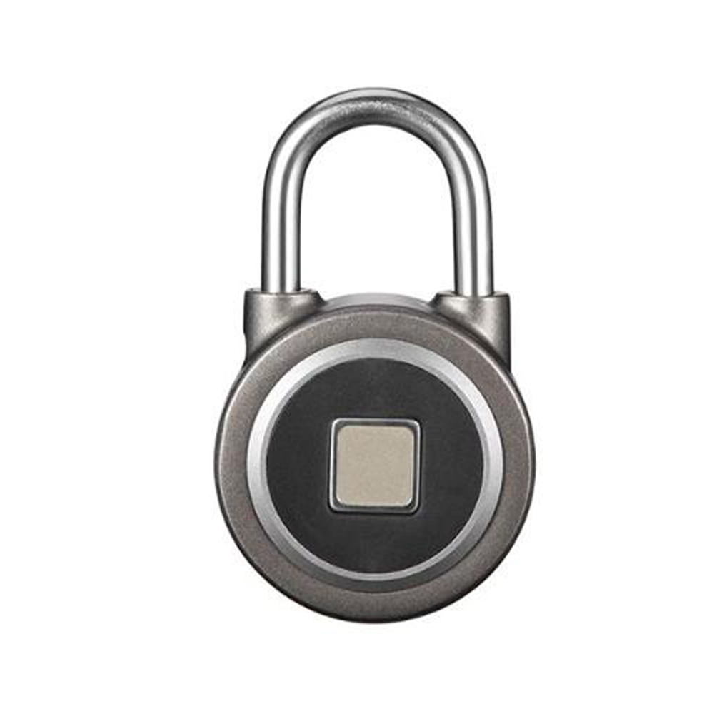 Smart Fingerprint Lock Waterproof Bluetooth Phone APP Keyless Anti-theft Padlock Suitcase Door Lock for Smart Home Silver grey