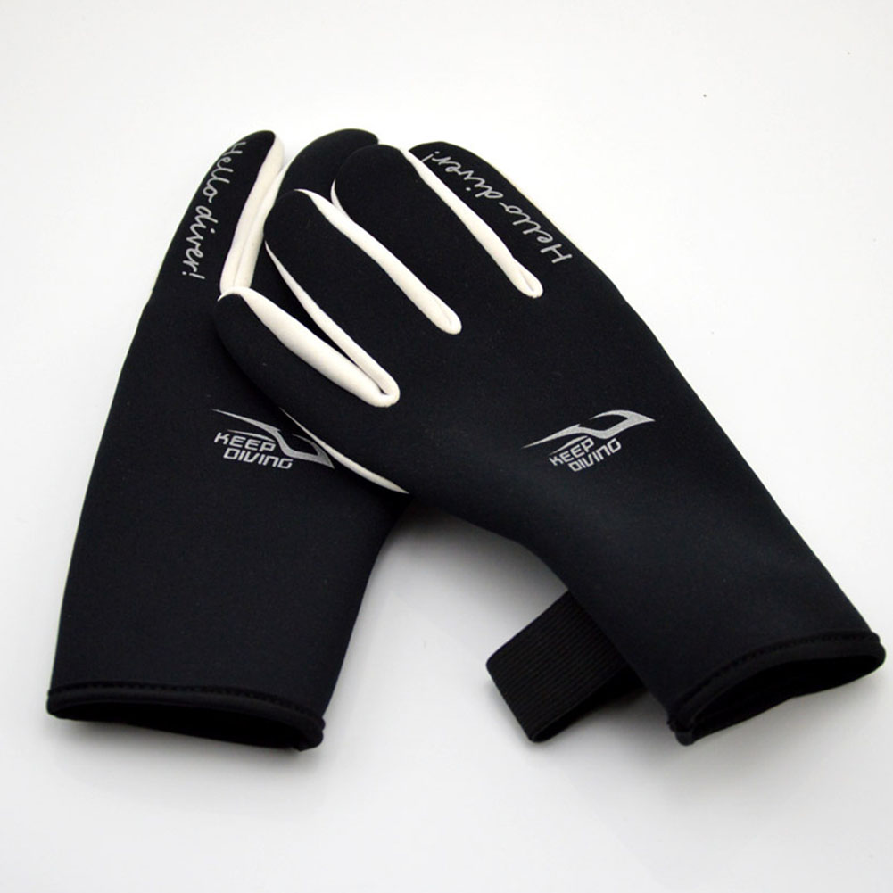 2mm Diving Gloves Adult Printing Swimming Snorkeling Gloves Warm Non-Slip Underwater Swim Equipment black_S