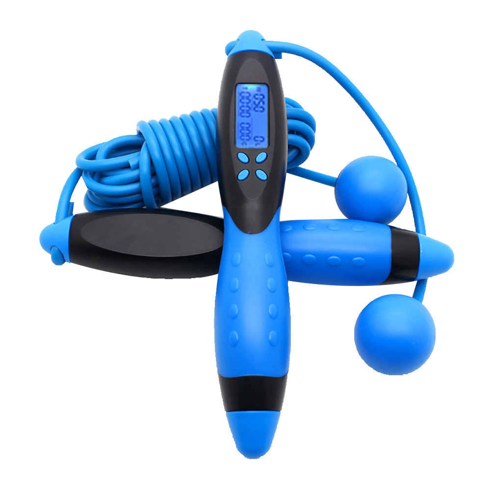 Skipping Rope Smart Electronic Counting Adult Fitness Jump Rope Ultra-speed Ball Bearing Skipping Rope Fitness Training Black blue