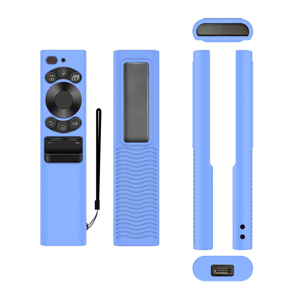Remote Silicone Case Holder Protective Cover Compatible For Samsung Bn59-01357/bn59-01311/bn59-01363 Solar Remote Control Luminous blue