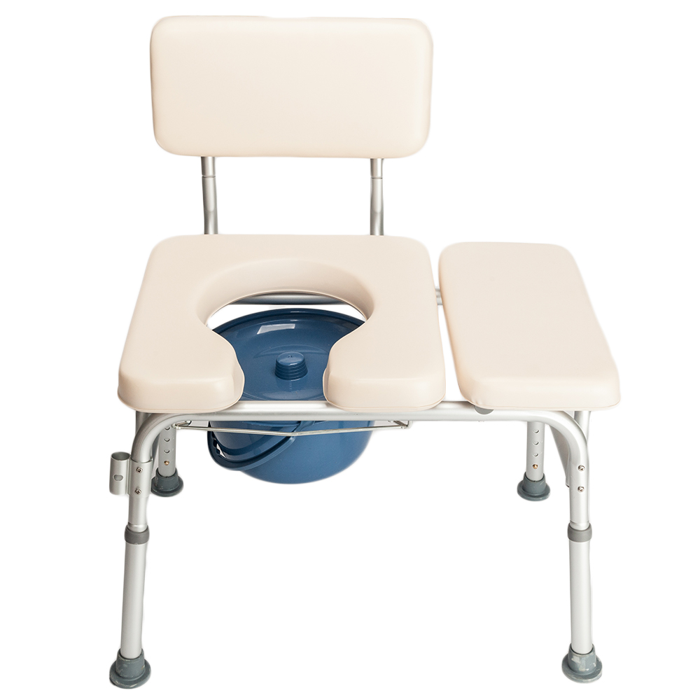 US 2-in-1 Multifunctional Commode Chair Bath Chair 6 Levels Adjustable