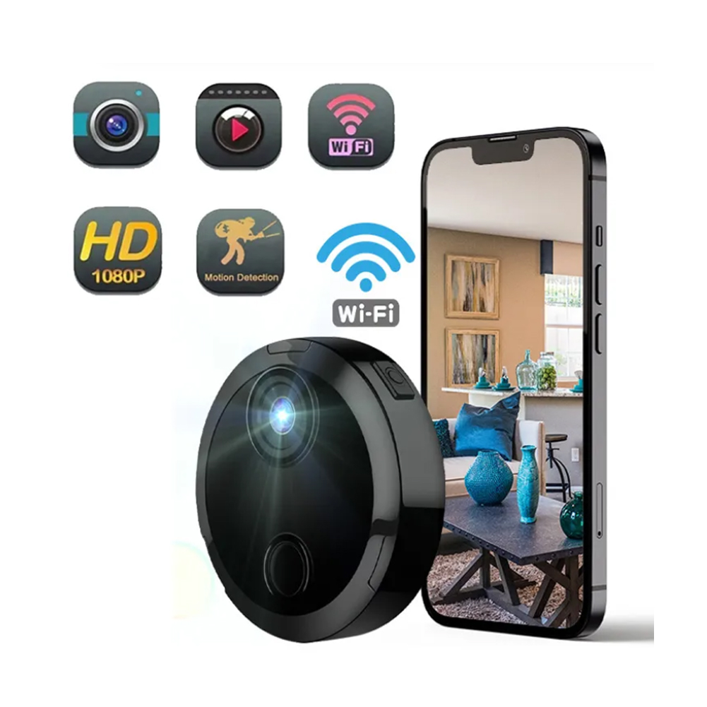HDQ15 Mini WIFI Camera, Video HD 1080P Camcorder Cam, Portable Camera, Night Vision Camcorder, Module Video Record Camera, For Home Enforcement Security Guard black