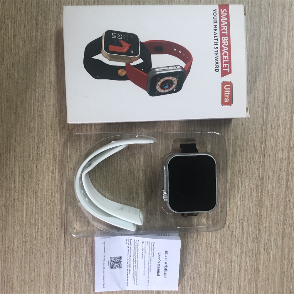 D20 Ultra Smart Watch Lightweight Men Women Sport Fitness Tracker Heart Rate Information Wristwatch White