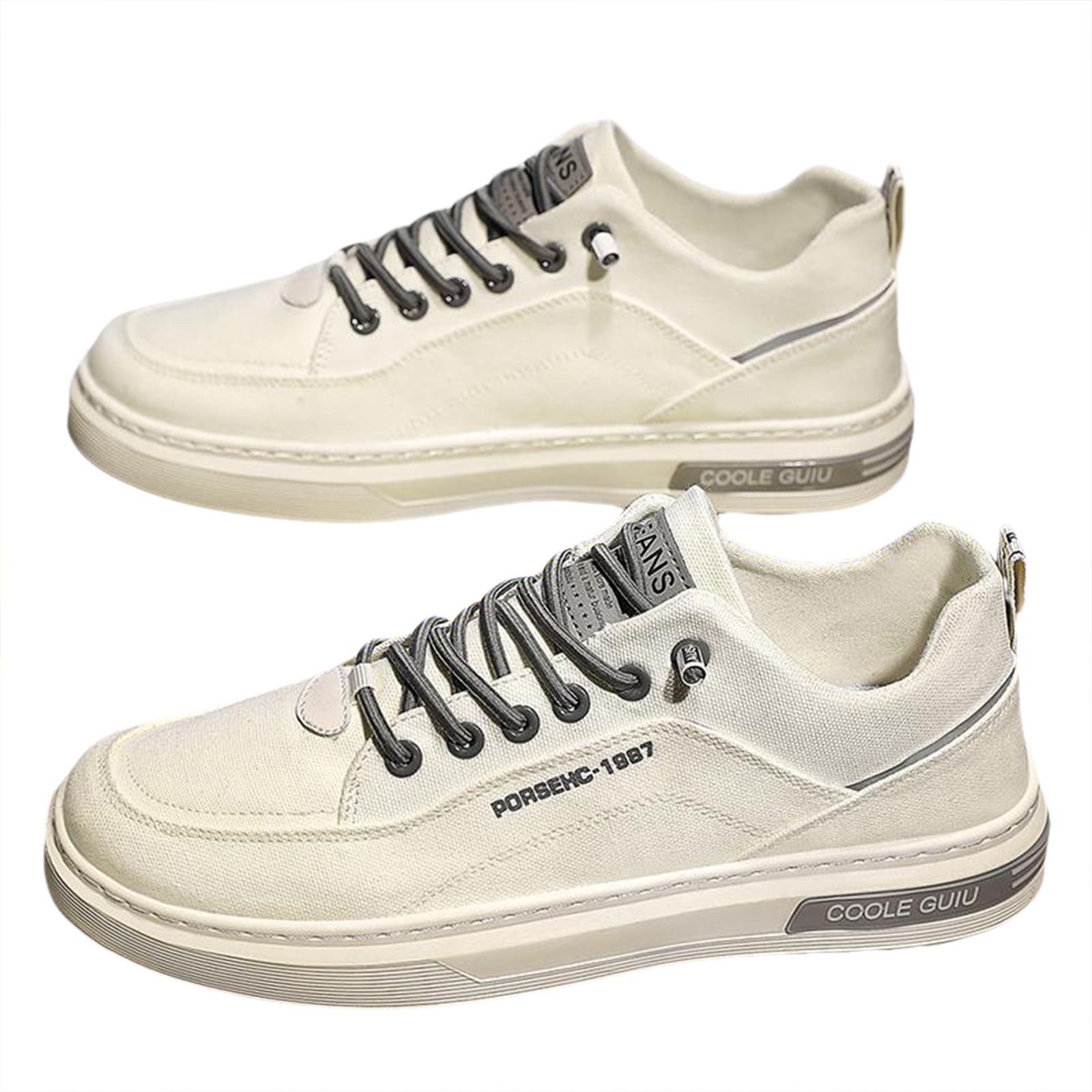 Casual Men Sneakers Ergonomic Design Anti-Slip Lightweight Breathable Minimalist Sports Platform Shoes Outdoor Training Shoes beige 44
