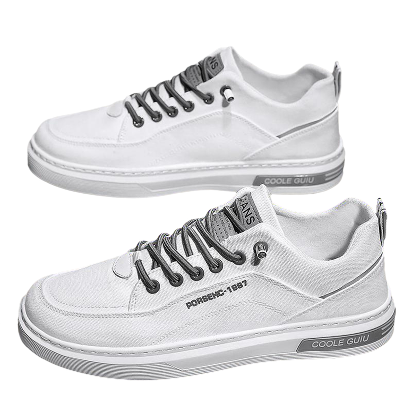 Casual Men Sneakers Ergonomic Design Anti-Slip Lightweight Breathable Minimalist Sports Platform Shoes Outdoor Training Shoes White 44