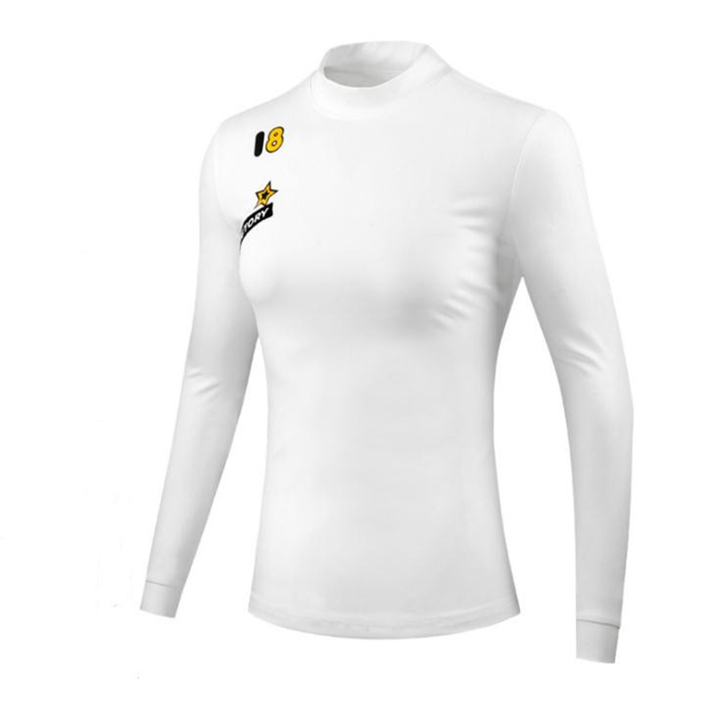 Golf Clothes Female Long Sleeve T-shirt Autumn Winter Clothes Fashion Embroidery Sport Uniforms white_M