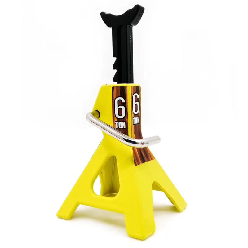 Toy RC Cars Metal 6 Ton /3 Ton Scale Jack Stands Height Adjustable Repairing Tool For 1/10 RC Crawler Truck Trx-4 Trx4 Axial SCX10 S321 yellow_6T