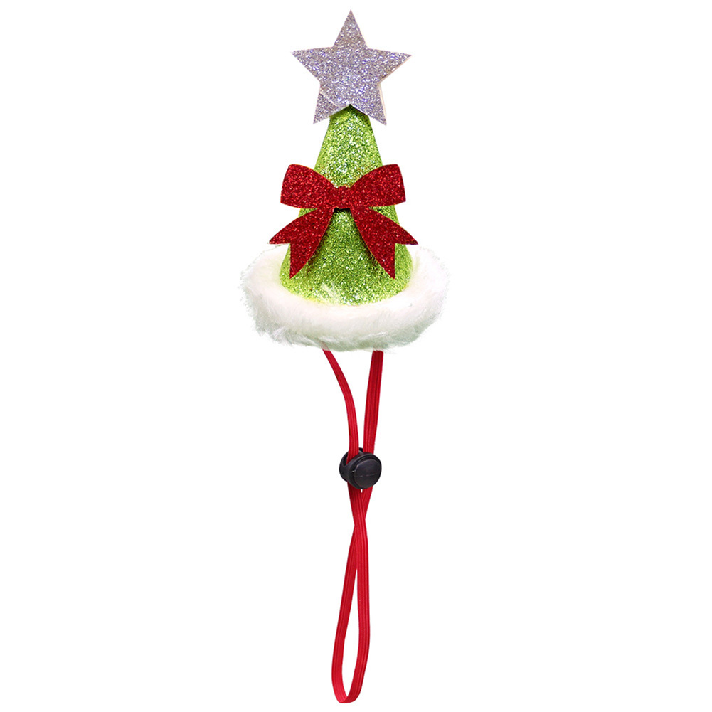 Pet Lace Christmas Hat Headdress Adjustable Drawstring Design