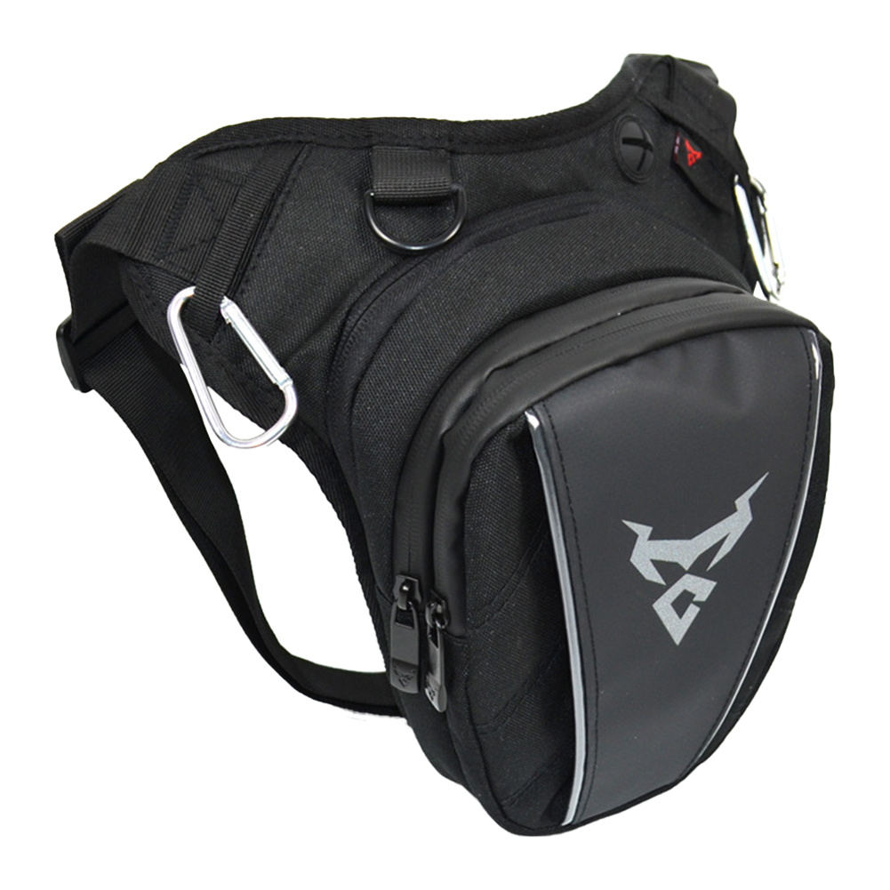 Motorcycle Waist Pack Drop Leg Bags Big Capacity Multiple Pockets Thigh Pouch Multifunctional Reflective Design Phone Storage Hip Bag For Hiking Climbing gray label