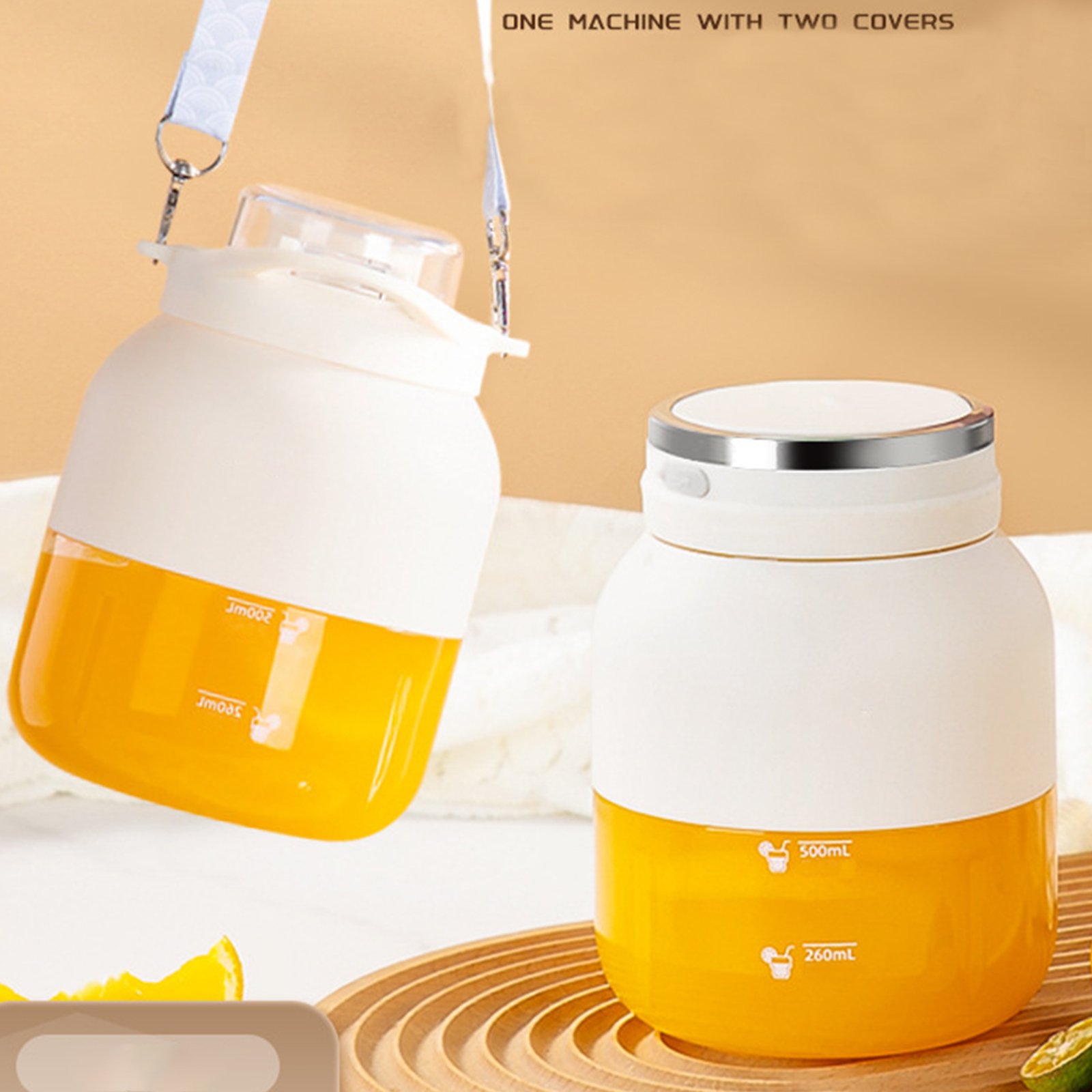 Electric Juicer Cup Automatic Sport Blender Cup with Juicer and Water Cup Lid
