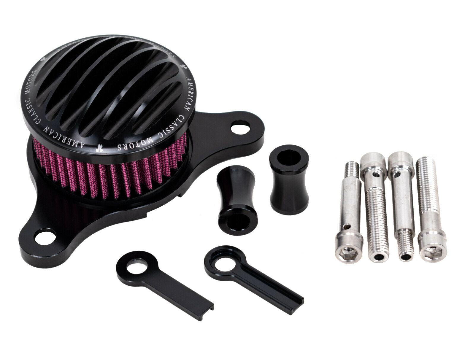 Professional Ribbed Air Cleaner Kit Intake Filter Kit black