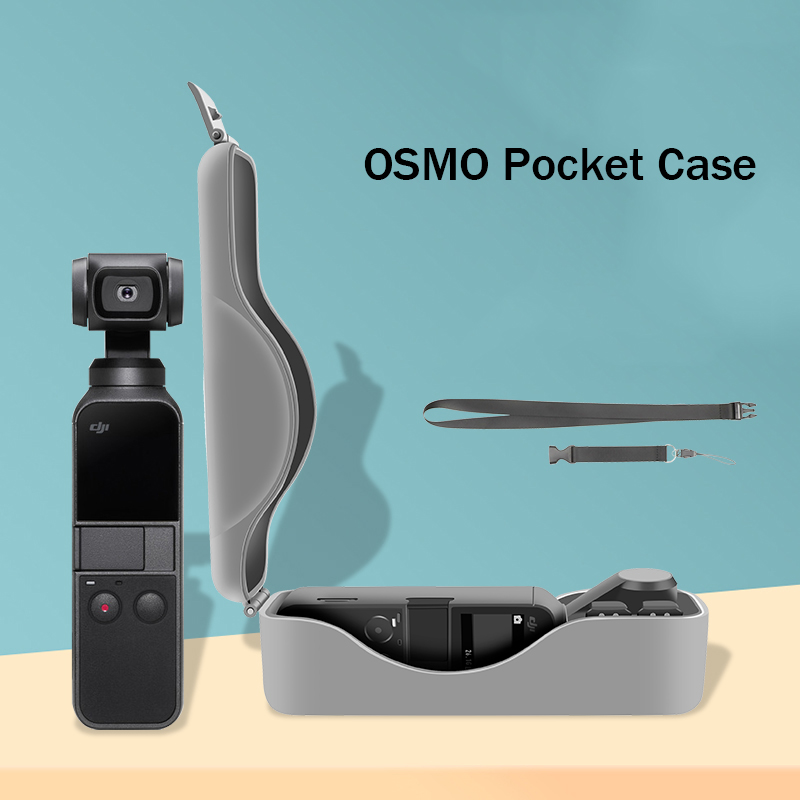 Lanyard + Gimbal Storage Bag Mini Hard Protective Carry Case for DJI Osmo Pocket Accessories gray