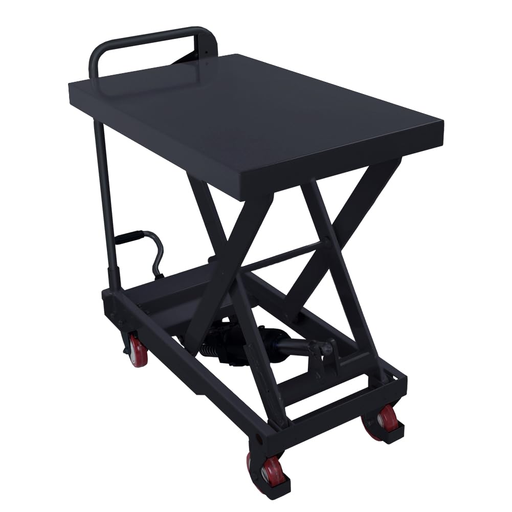 US GARVEE Hydraulic Scissor Cart Lift Table 500LBS Capacity 28.5-Inch Lifting Height Manual Scissor