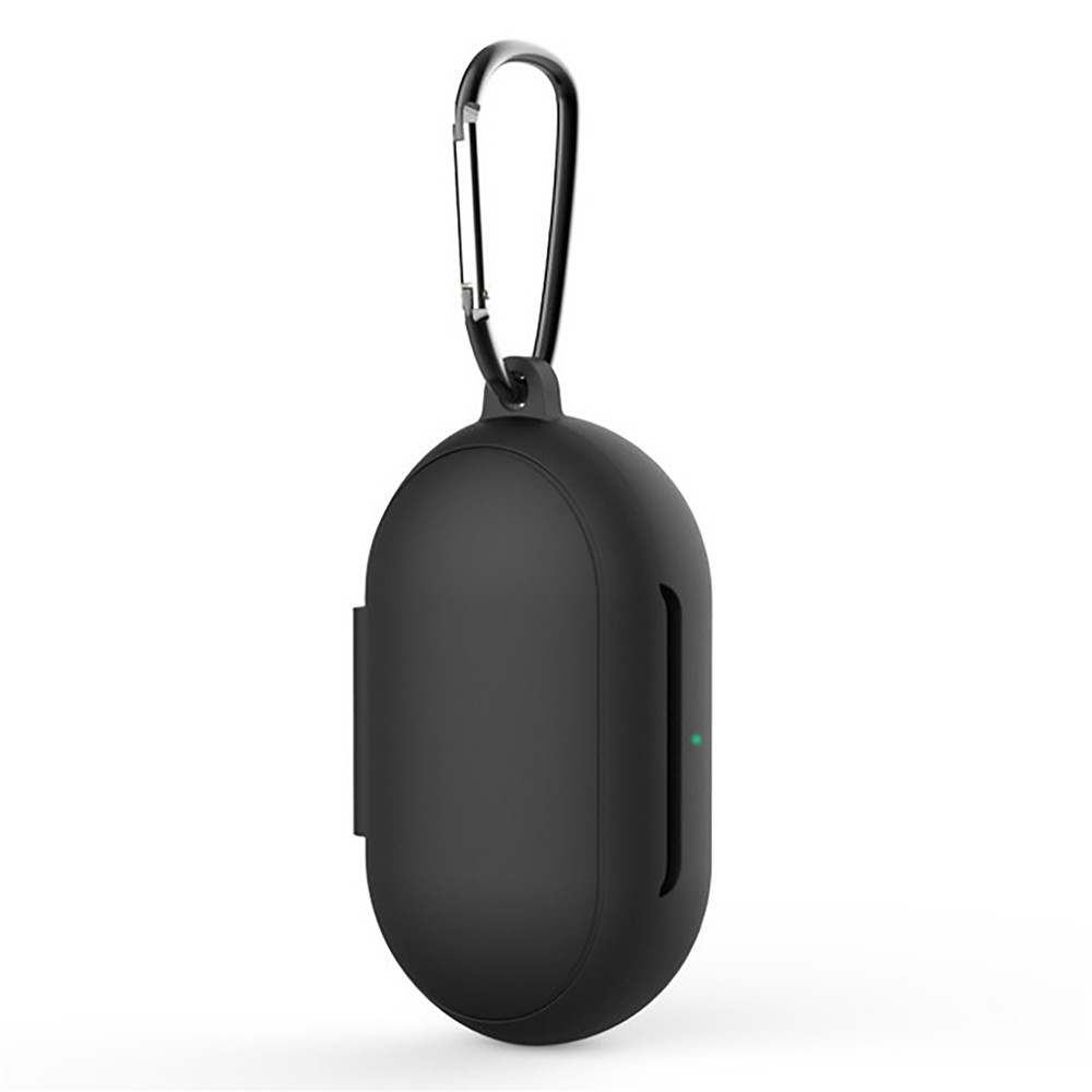 Silicone Earphones  Storage  Box Protection Cover Case Pouch With Buckle Compatible For Samsung Galaxy Buds+ black (with hook)