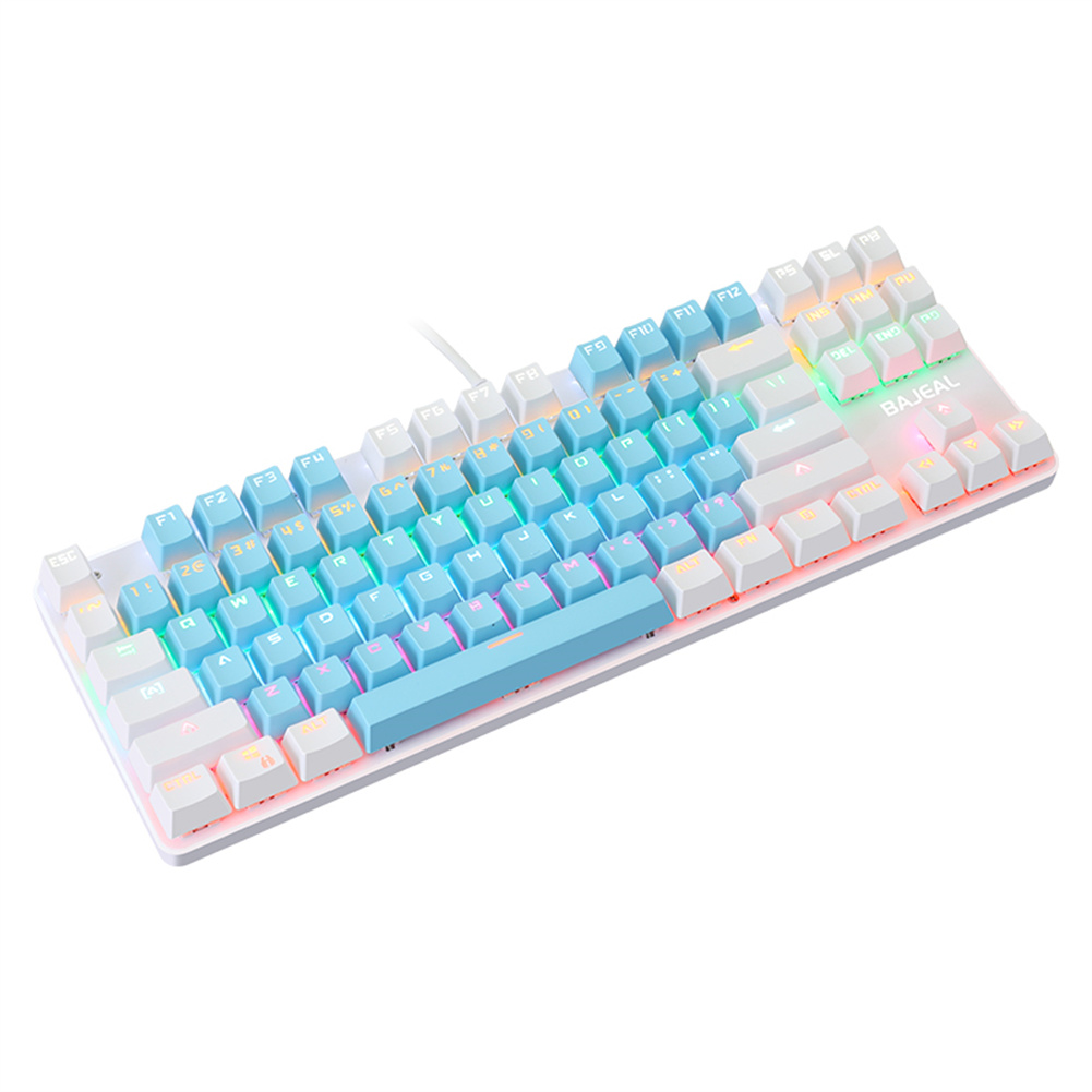 K100 Portable Gaming Keyboard with Color Backlit Keyboard 87 Keys Ultra Silence Keyboard