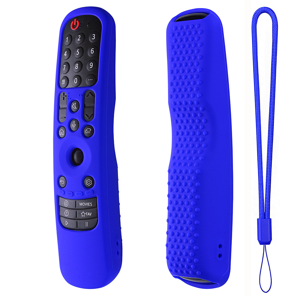 Smart Tv Remote Control Protective Cover Shock Resistant Silicone Case Compatible For 2021 Lg Mr21ga Lg Mr 21gc blue suit