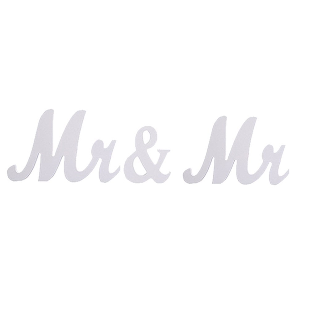 US RONSHIN Wooden MR & MR Letter Gay Wedding Props Table Ornaments White