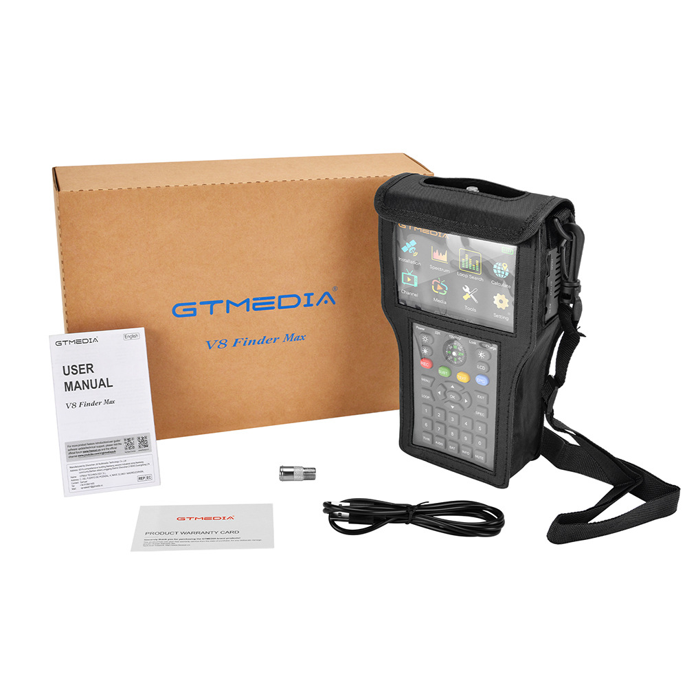 V8 Finder Pro Satellite Finder DVB-S2/T2/C HD Digital Satellite TV Signal Finder Satellite Locator Finder With 4.3 Inch Screen US plug