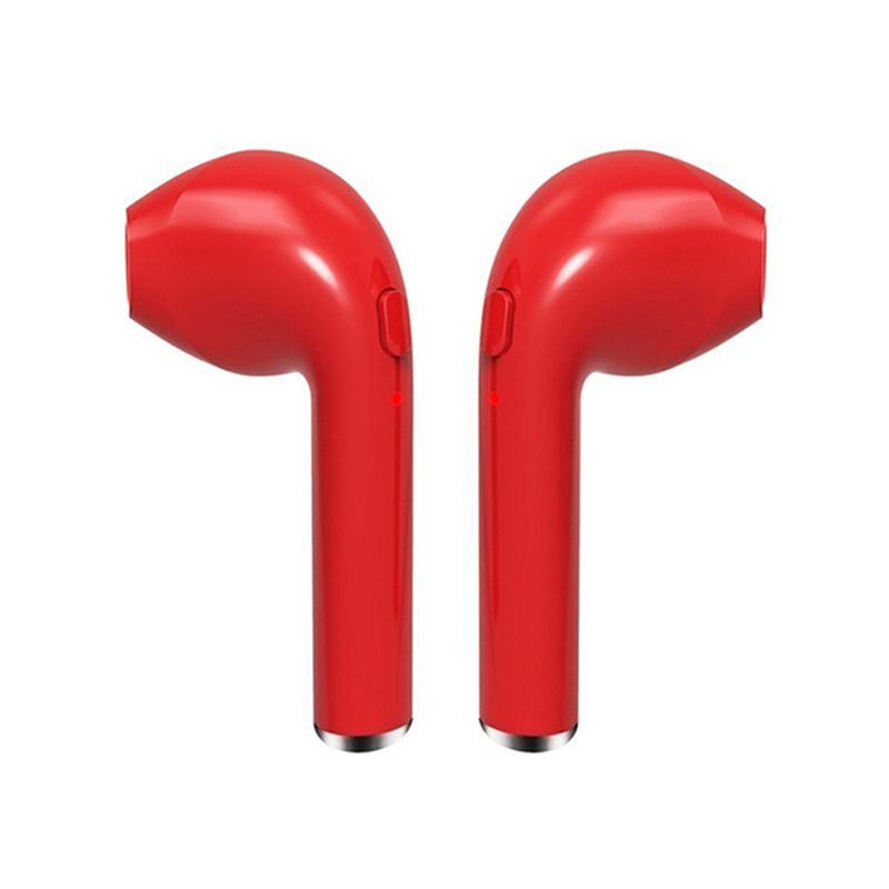 Mini Wireless Bluetooth Earphone Stereo In Ear Noise Cancellation Earbuds red