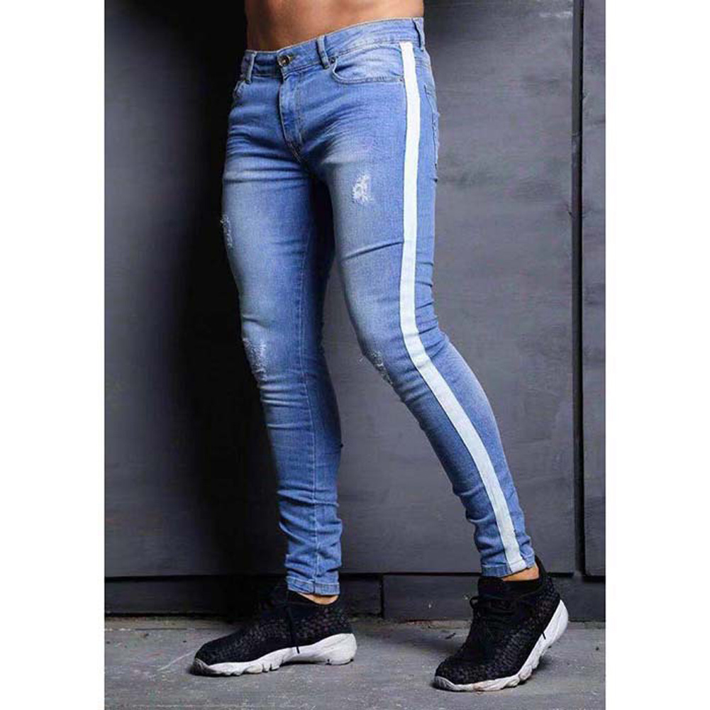 light jeans with holes