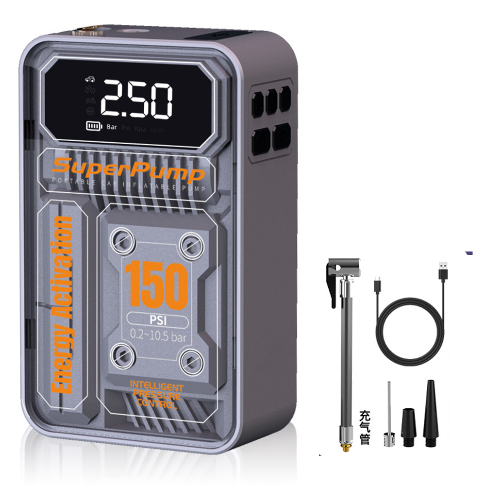 150PSI Tire Inflator Portable Air Compressor 60W Electric Tire Pump with LCD Digital