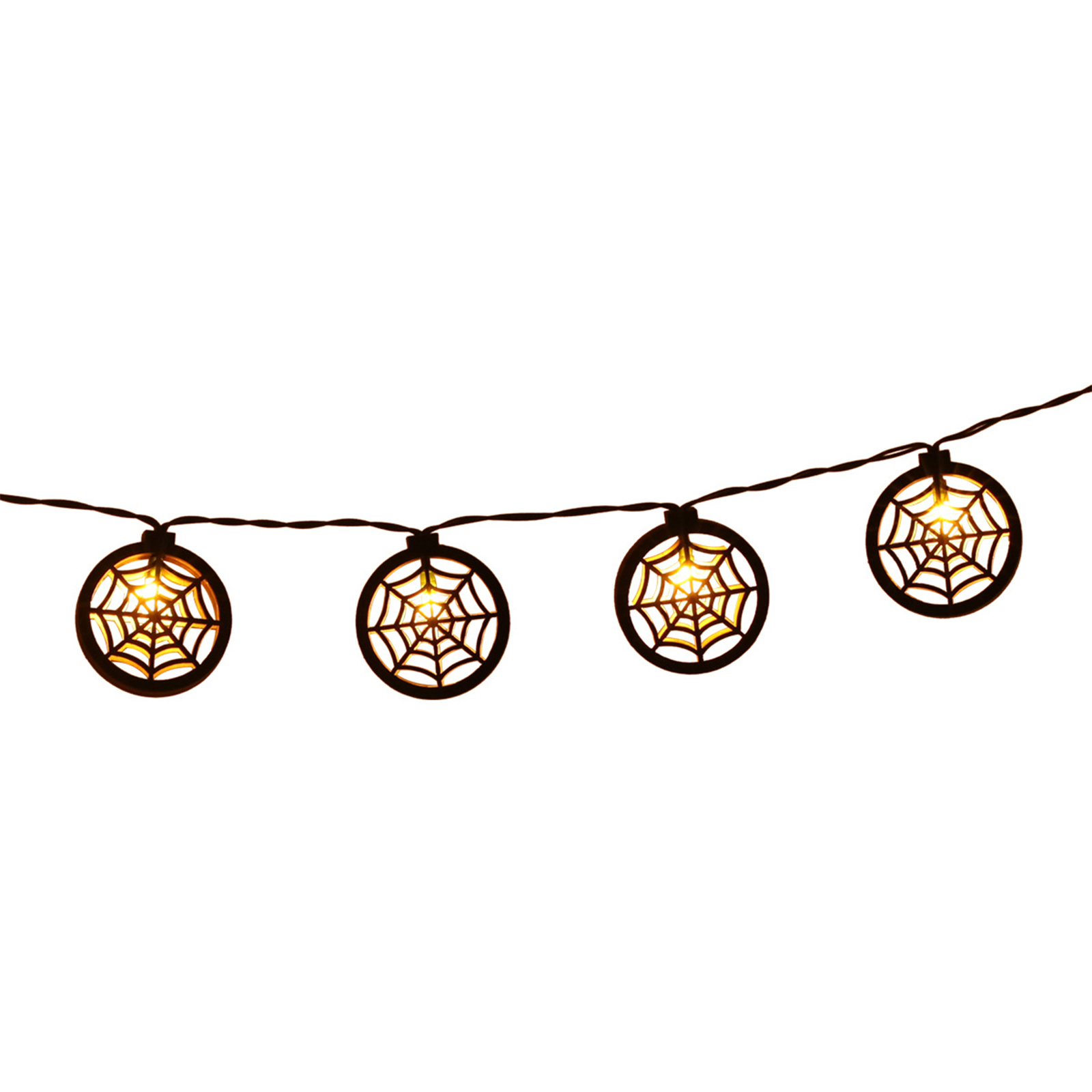 Halloween LED String Lights Weatherproof Battery Powered Halloween Decorations For Indoor Outdoor Tree Yard Garden Porch colorful spider web