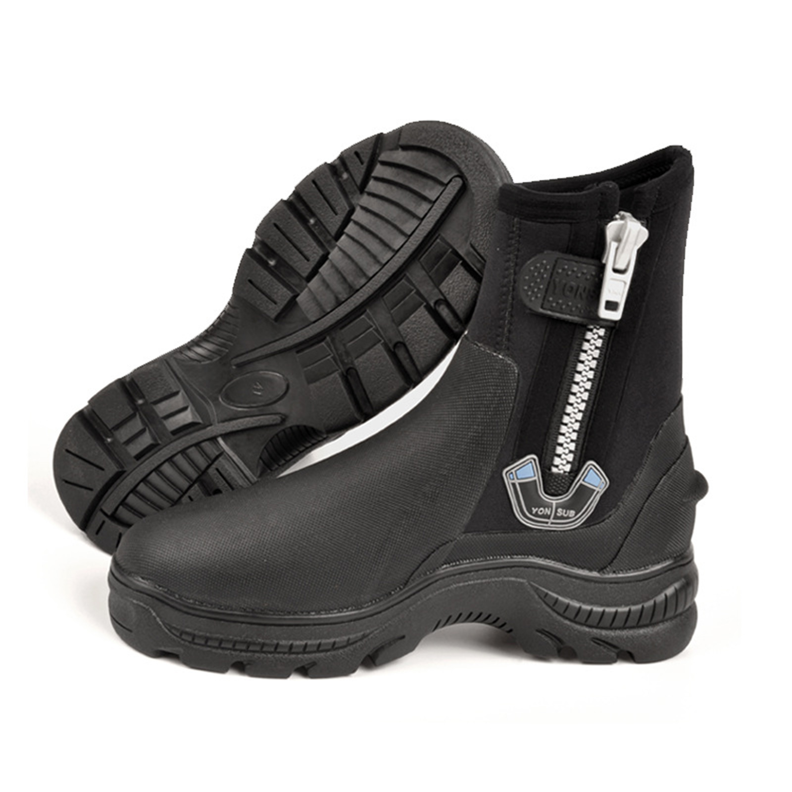 Premium Neoprene Diving Boots 5m Water Shoes Wetsuit Booties With Anti-Slip Rubber Sole YKK Zipper For Surf Scuba 1 Pair black 11（45）