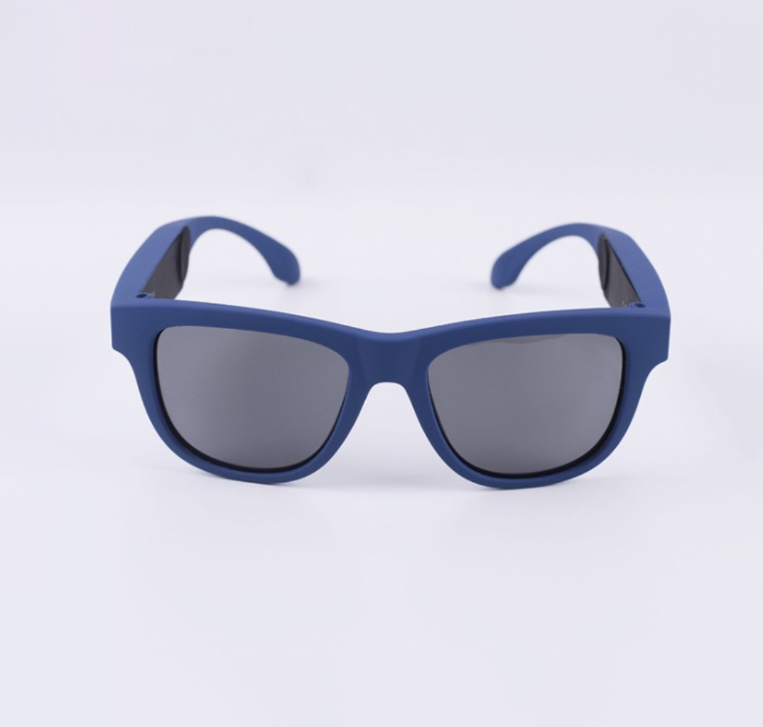 G1 Bone Conduction Music Playing Headset Polarized Glasses Sunglasses Blue frame black lenses