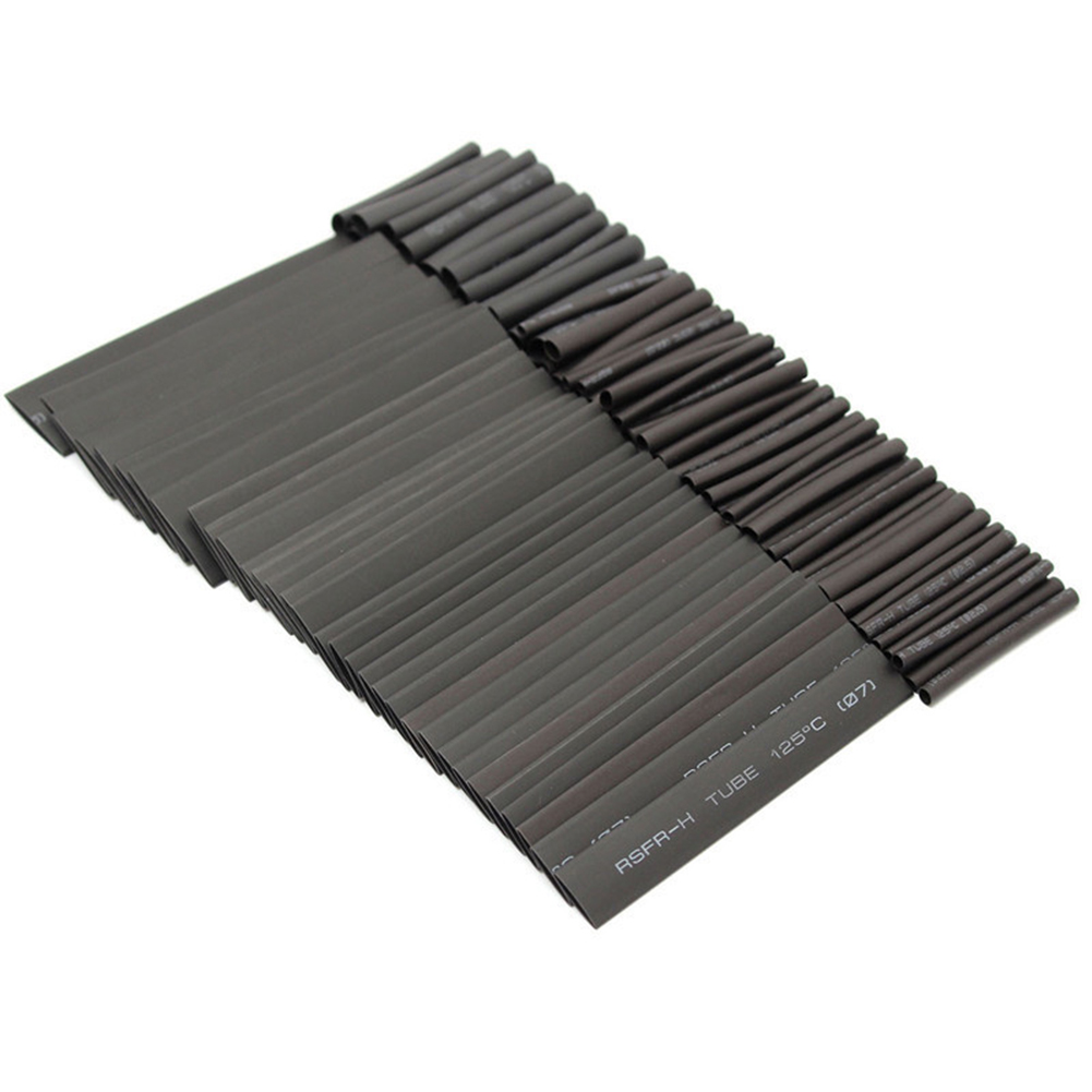 127Pcs/set Black Heat Shrink Tube Power Tool Accessories Electrical Insulation Cable Tubing