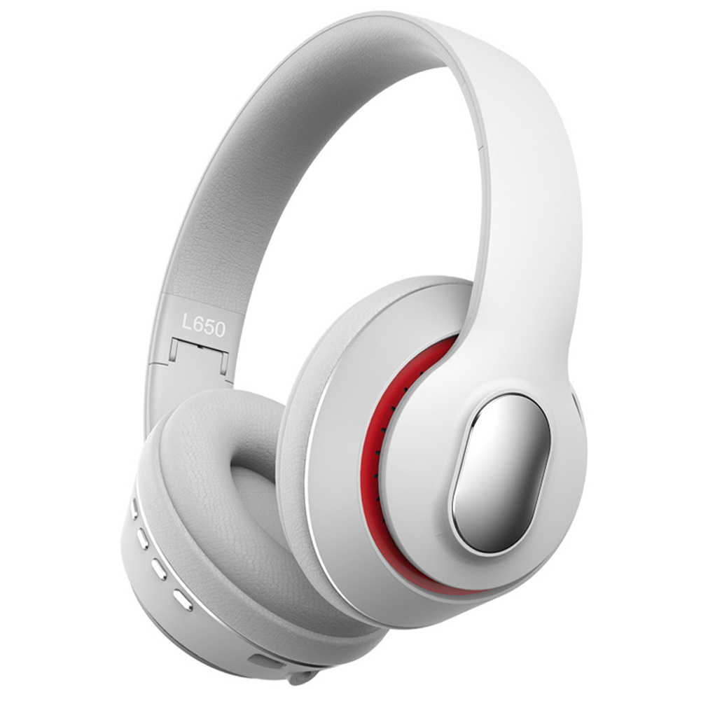 Foldable Bluetooth Headphones Hi-fi Noise Reduction Music Earphone Wireless Gaming Headset Prestige white