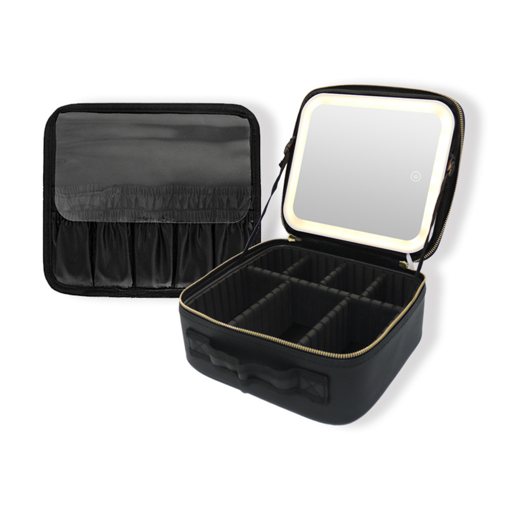 Portable Makeup Bag with Led Lighted Mirror Makeup Case Organizer