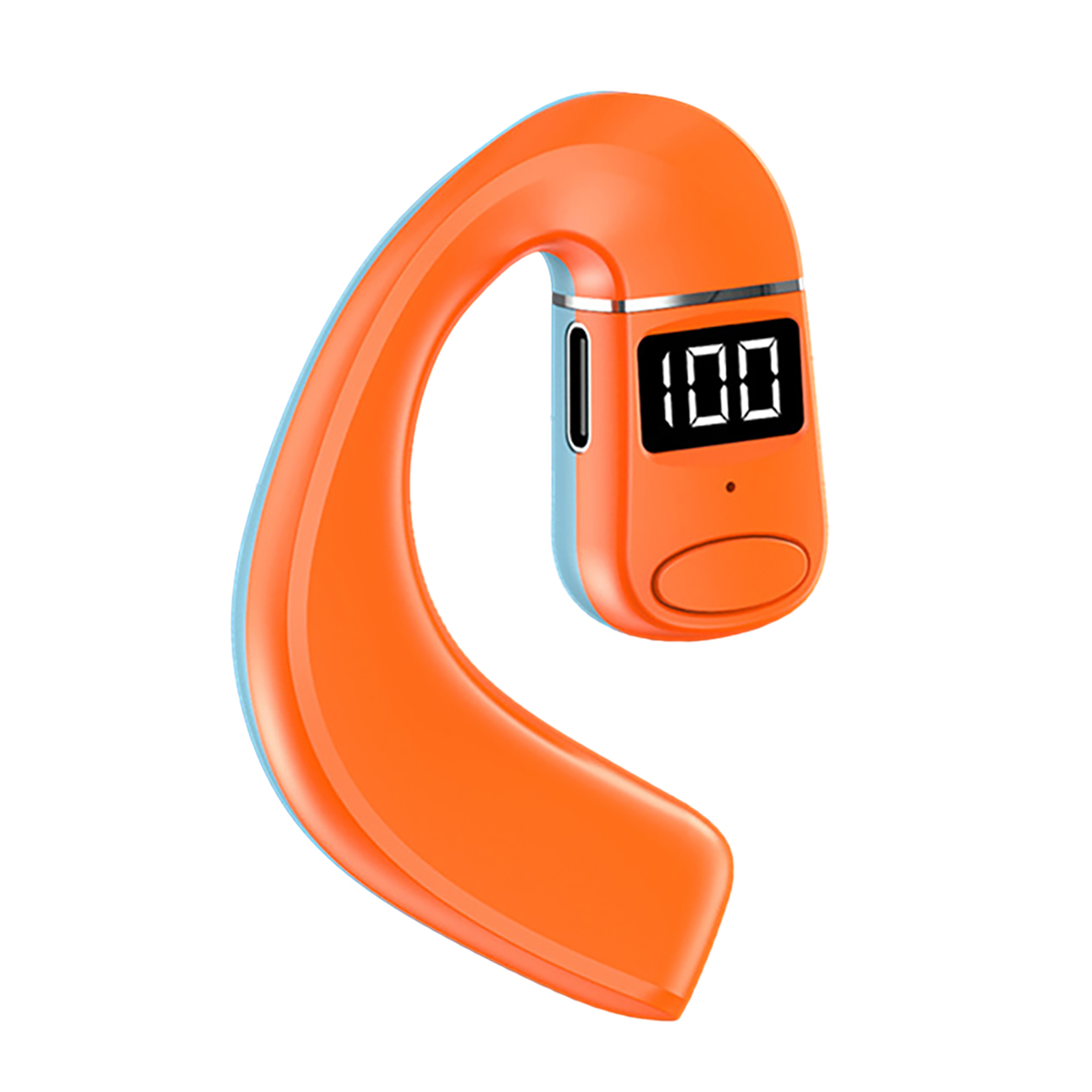 V7 Wireless Air Conduction Earbuds Hanging-Ear Stereo Headphones Digital Power Display Noise Canceling Earphones Ultra Long Playtime Earbuds For Workout Driving Running Orange digital display