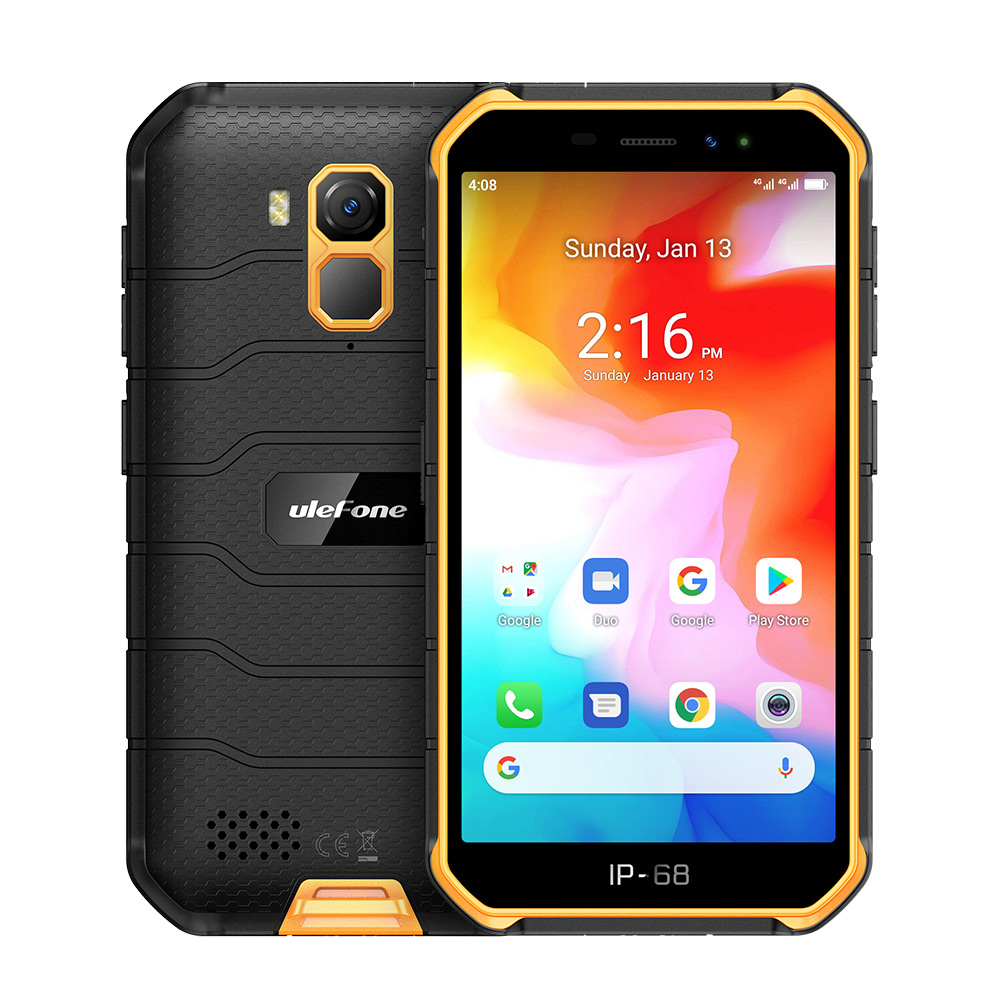 Original ULEFONE Armor X7 5.0-inch Android10 Rugged Waterproof Smartphone Cell Phone 2GB 16GB ip68 Quad-core NFC 4G LTE Mobile Phone Orange_European version